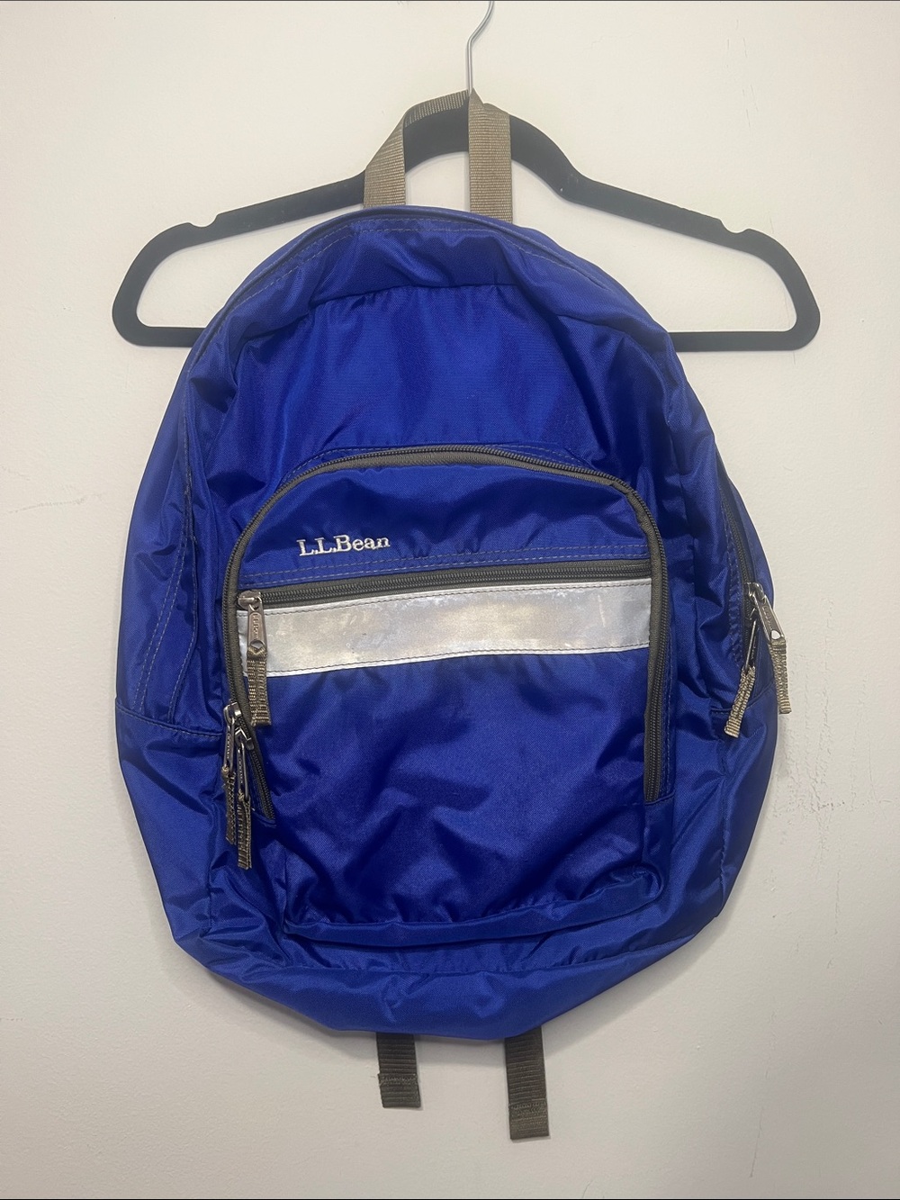 L.L. Bean Blue Kids Backpack with Silver Accent